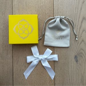 🆕 Kendra Scott Gift Set - Box, Drawstring Jewelry Travel Pouch, & White Bow